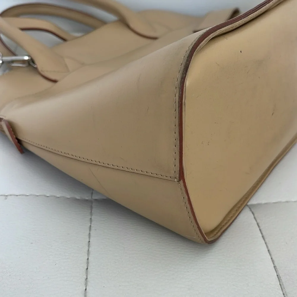 Tan Leather Satchel with removable shoulder strap made in Italy 🇮🇹